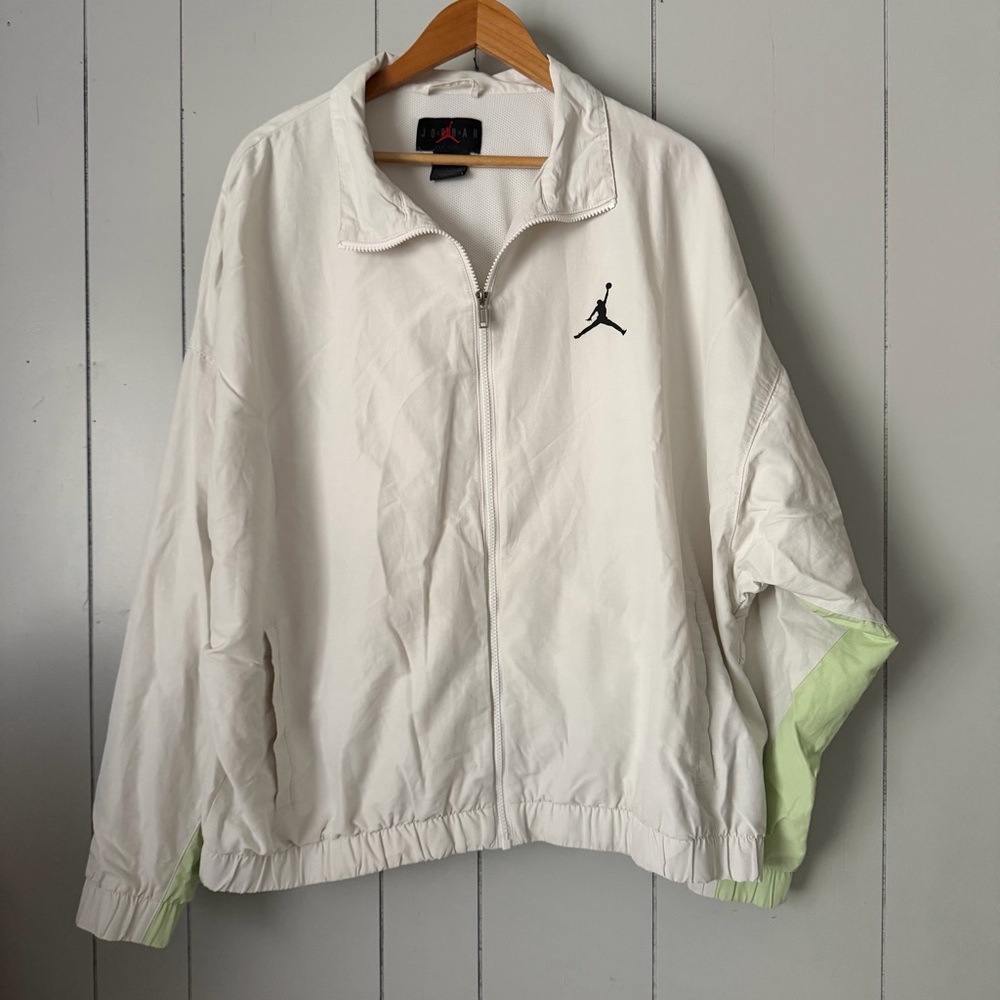 Vintage Air Jordan Jacket X-Large Mens White Green Sport DNA Windbreaker - Picture 2 of 8